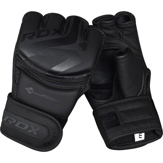 RDX F15 Noir MMA Grappling Training Gloves Open Palm Thumb Protection image 1