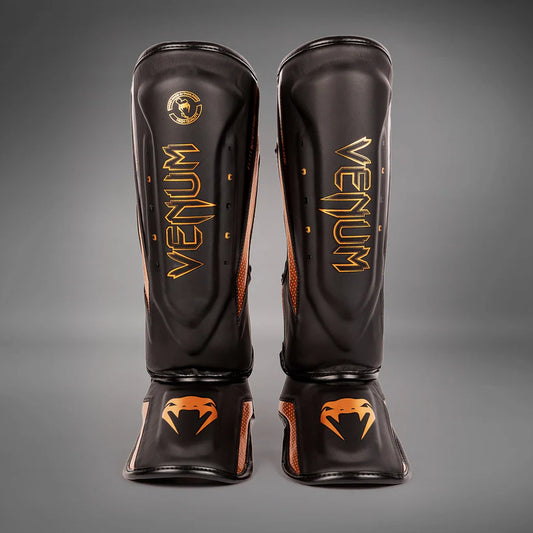Venum Elite Evo Shinguards - Black/Bronze image 1