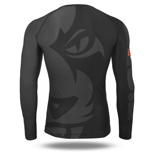 Long Sleeve Skin Fitted Rash guards Matt BLK image 2