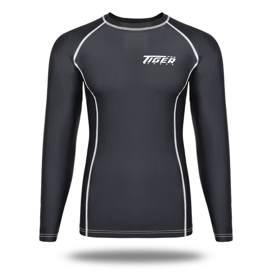 MMA Rash guard Solid BLK Long Sleeve image 1