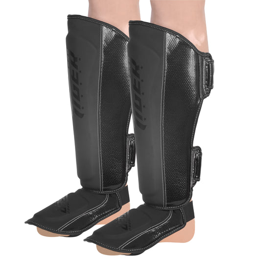 Tiger Muay Thai Shin Instep Guards Matt BLK image 1