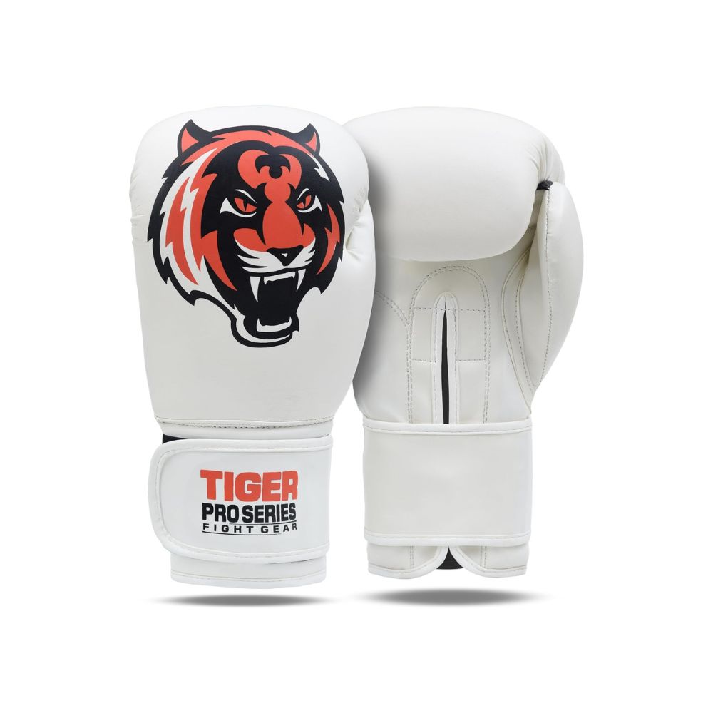 Tiger Kid Boxing Gloves 4oz to 6oz - White, 6oz image