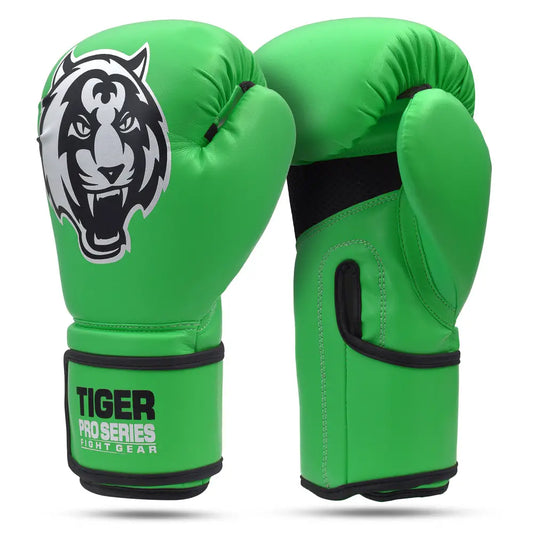 Tiger Pro Muay Thai Boxing Gloves - Green, 10oz image