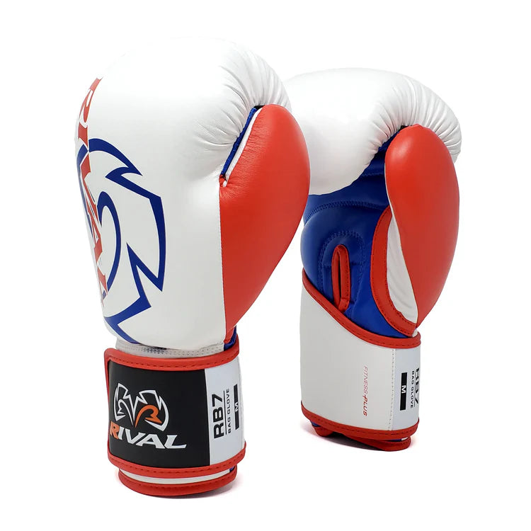 Rival RB7 Fitness Plus Bag Gloves White/Blue/Red - M image 2
