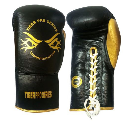 Lace up Tiger Pro Boxing Gloves for Competition image 1