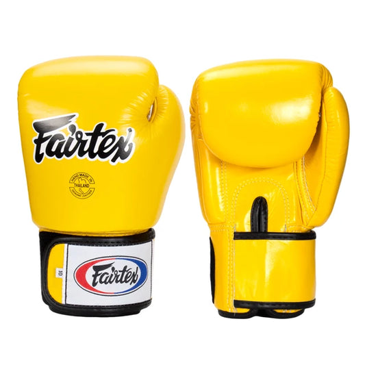 Boxing Gloves in Leather Deluxe Tight Fit Gloves Gold