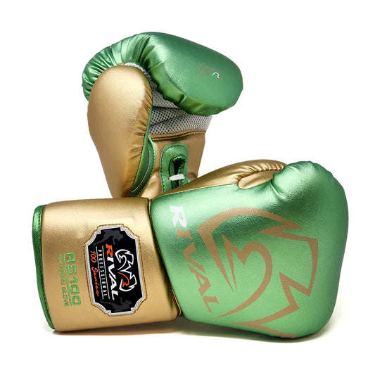 Rival RS100 Professional Sparring Gloves Laceup - Green, 16oz image