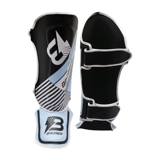 Muay Thai Sparring Shin guards with Instep - Sky Blue, M image