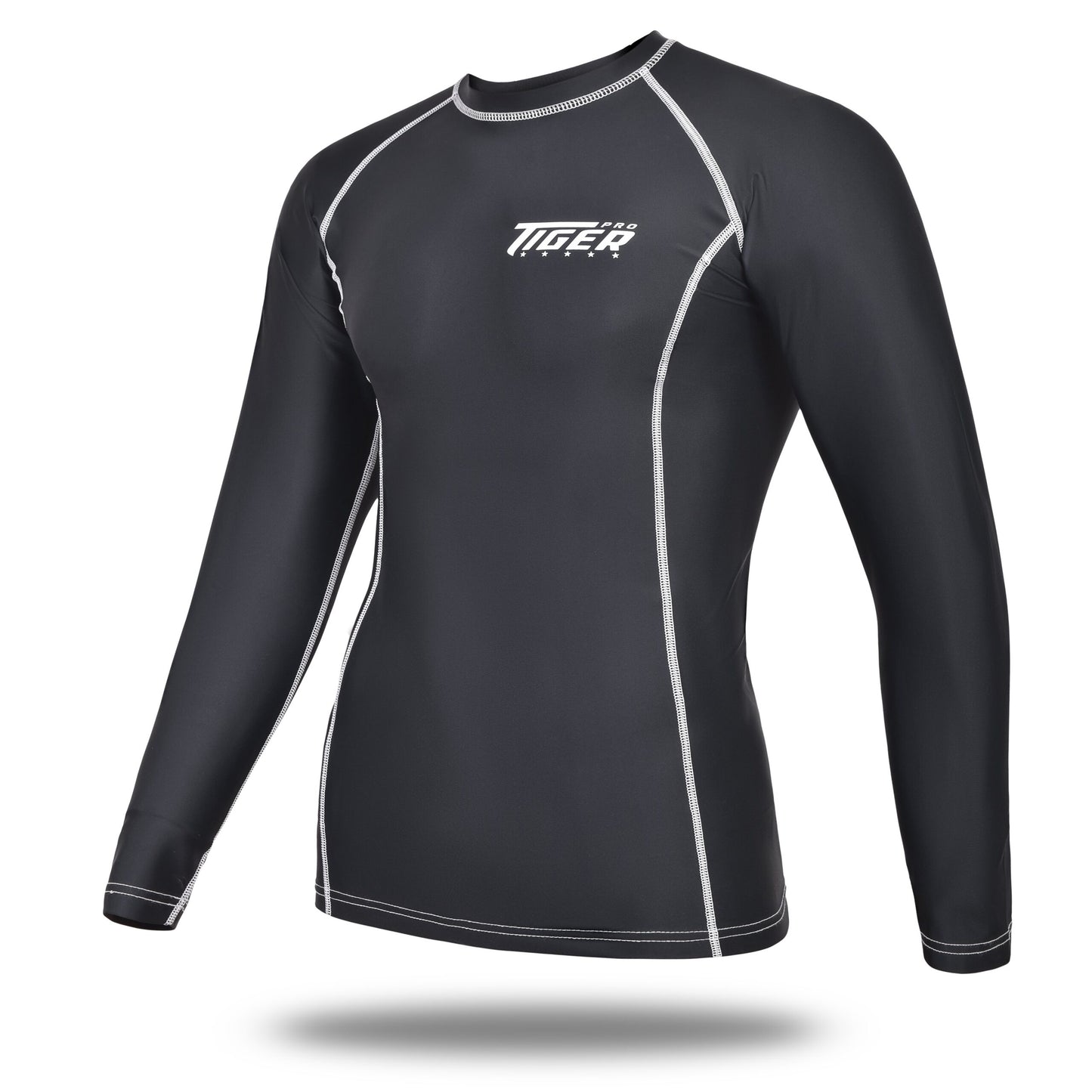 MMA Rash guard Solid BLK Long Sleeve image 3