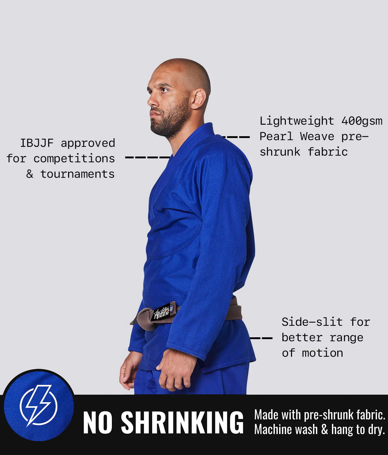 Grappling Kimono Pant No Logo Blue image 7