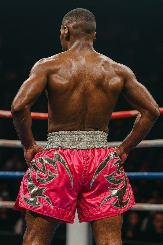 Top King Muay Thai Pink Golden Shorts