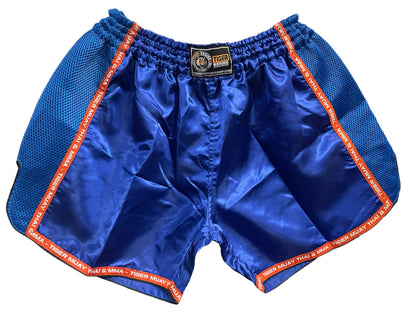 Solid Muay Thai Fight Shorts - BLUE, 4XS image