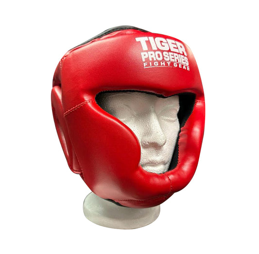 Youth Full Face Head Gear For Boxing and Muay Thai - Red, YM image