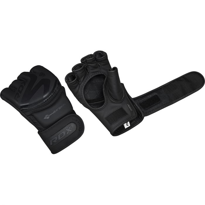 RDX F15 Noir MMA Grappling Training Gloves Open Palm Thumb Protection image 4
