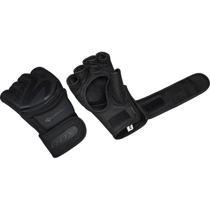 RDX F15 Noir MMA Grappling Training Gloves Open Palm Thumb Protection image 4