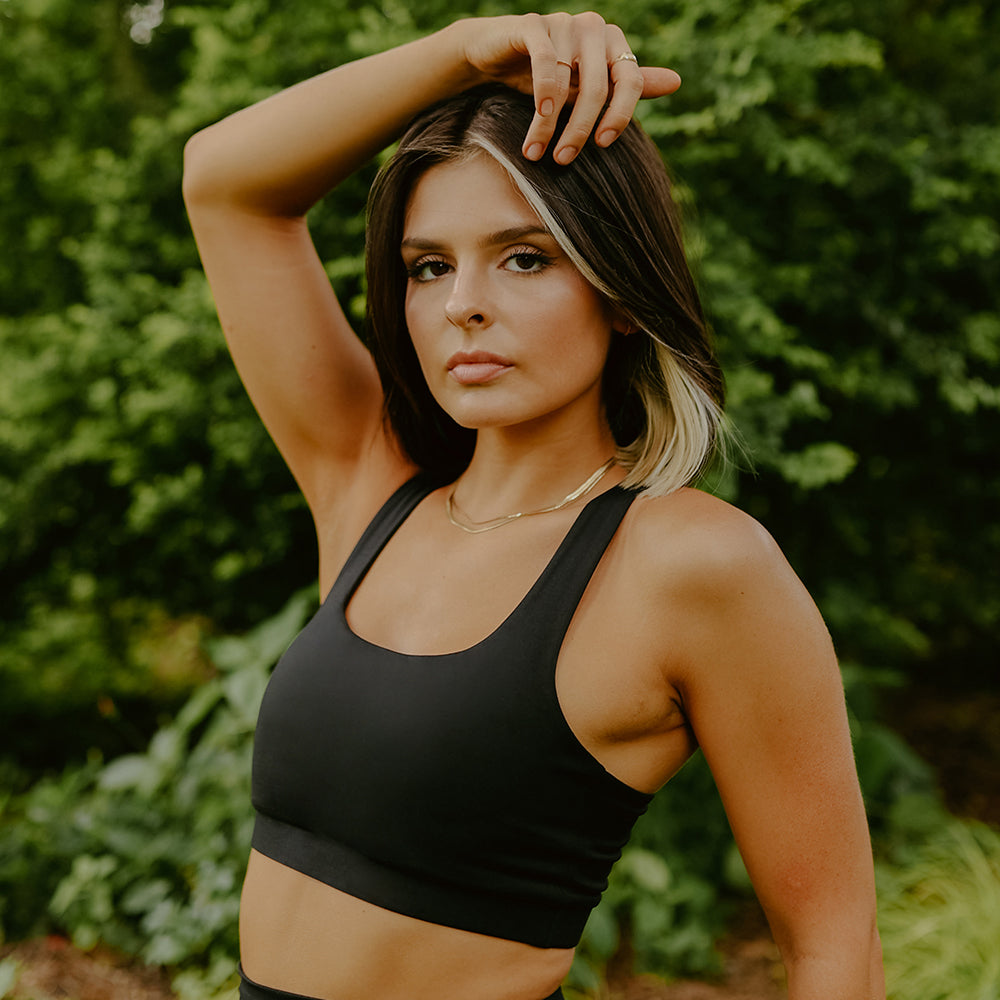 Eco-Friendly Padded Fitness Sports Bra – Recycled Plastic Bottle Fabric | Sweat Wicking, Removable Pads, Seamless Fit image 10