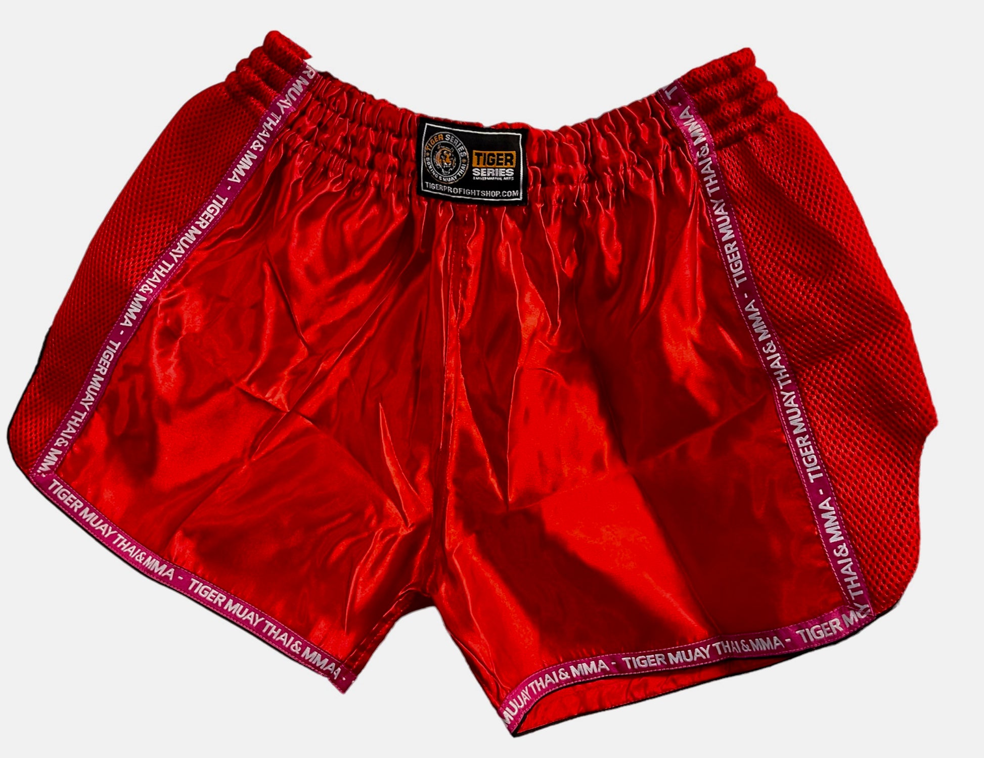 Solid Muay Thai Fight Shorts - RED, 4XS image