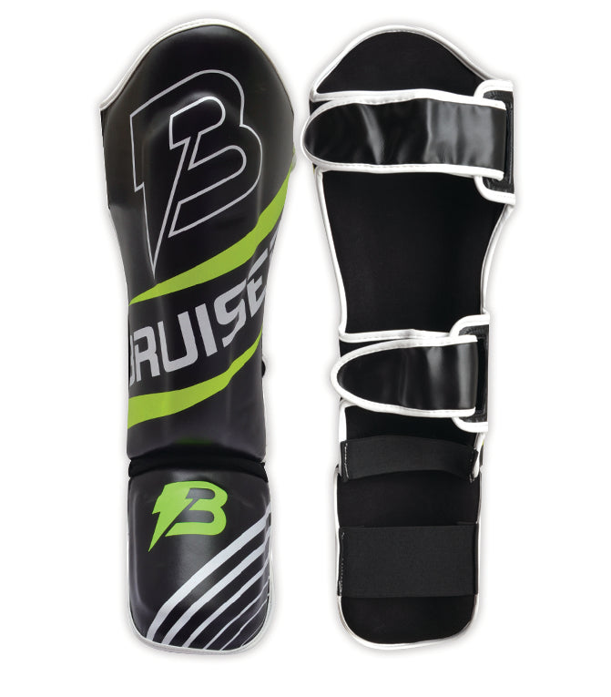 Sparring Shin guards with instep for Muay Thai and MMA - Neon Green, M image