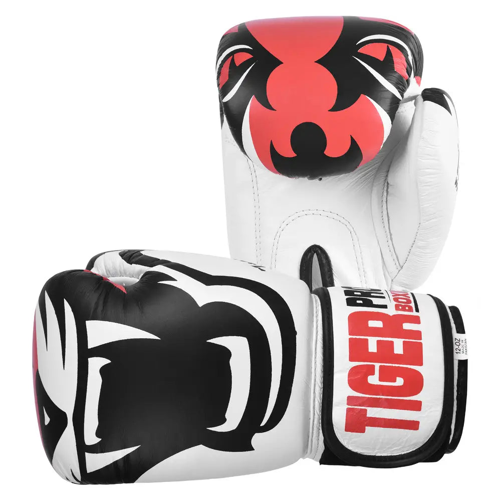 Professional Tiger Pro Boxing Gloves - White, 12oz image