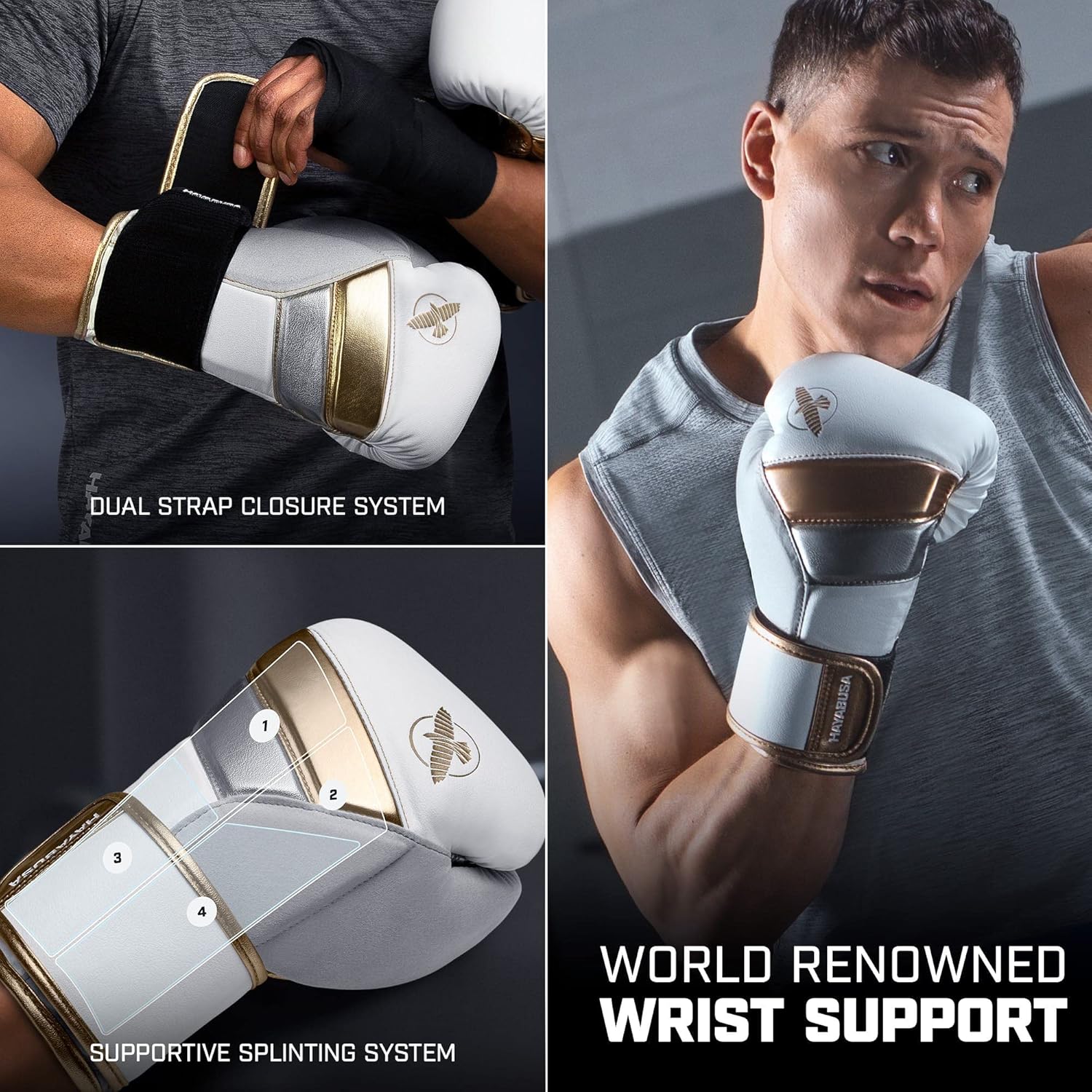Hayabusa T3 Boxing Gloves White image 3
