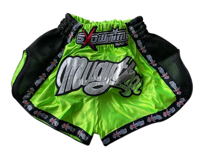Kids Thai Boxing Shorts - Neon Green, J - M image