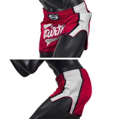 Fairtex Red/White Slim Cut Muay Thai Boxing Short image 0
