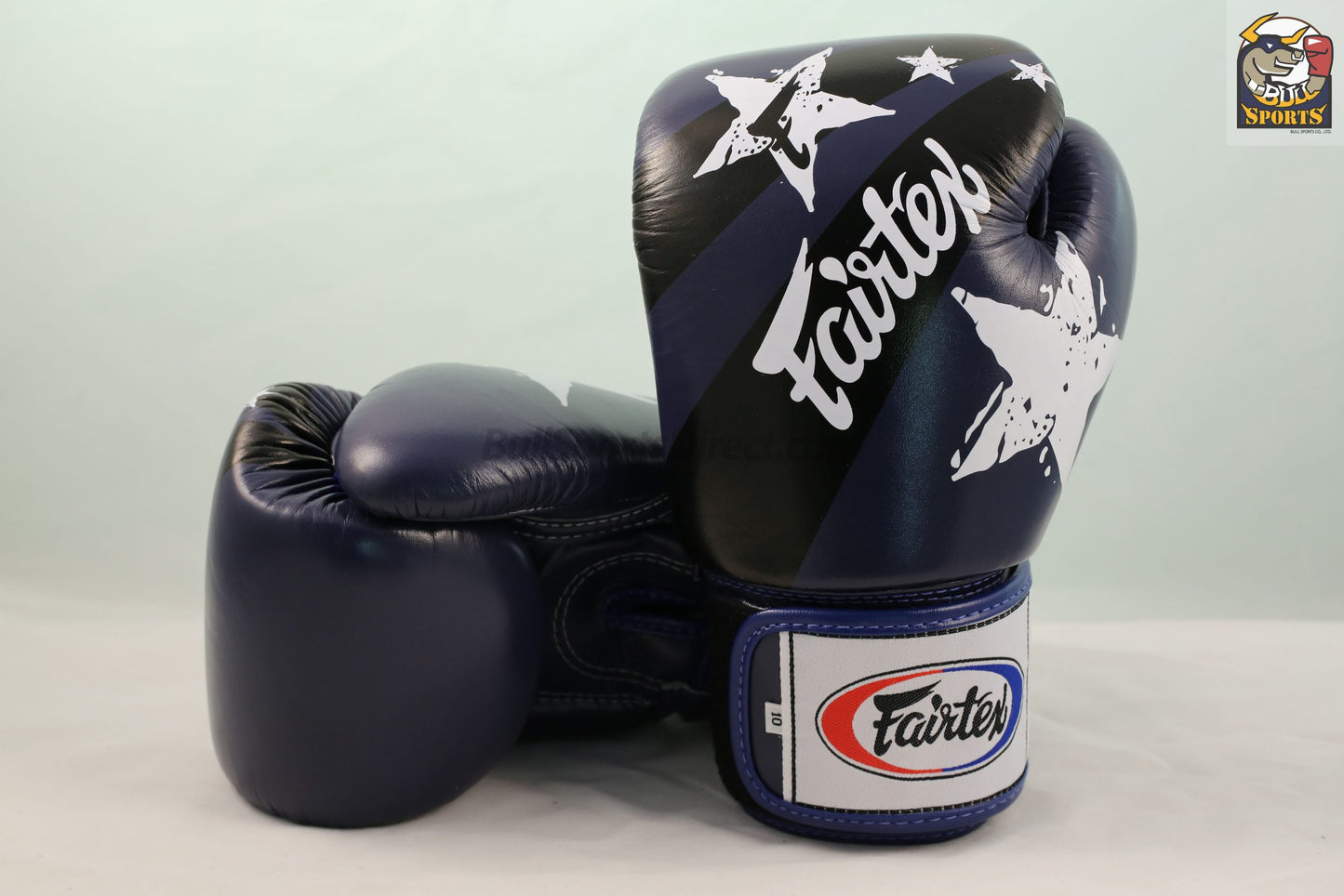 Boxing Gloves in Leather National Print Blue