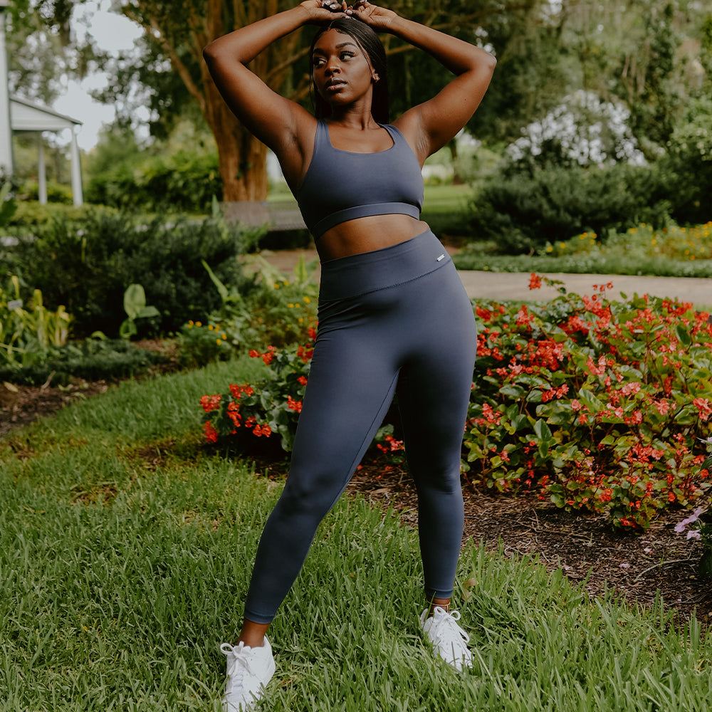 Eco-Friendly Padded Fitness Sports Bra and Legging Set – Recycled Plastic Bottle Fabric | Sweat Wicking, Removable Pads, Seamless Fit image 13