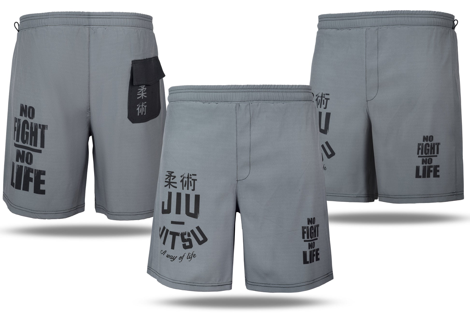 Men's Running Athletic Workout Sports Gym Short with Pocket Grey image 7