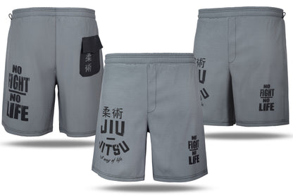 Men's Running Athletic Workout Sports Gym Short with Pocket Grey image 7