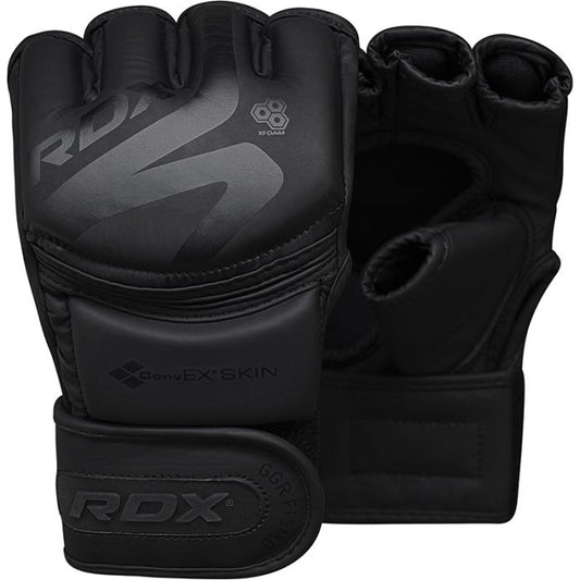 RDX F15 Noir MMA Grappling Training Gloves Open Palm Thumb Protection image 0