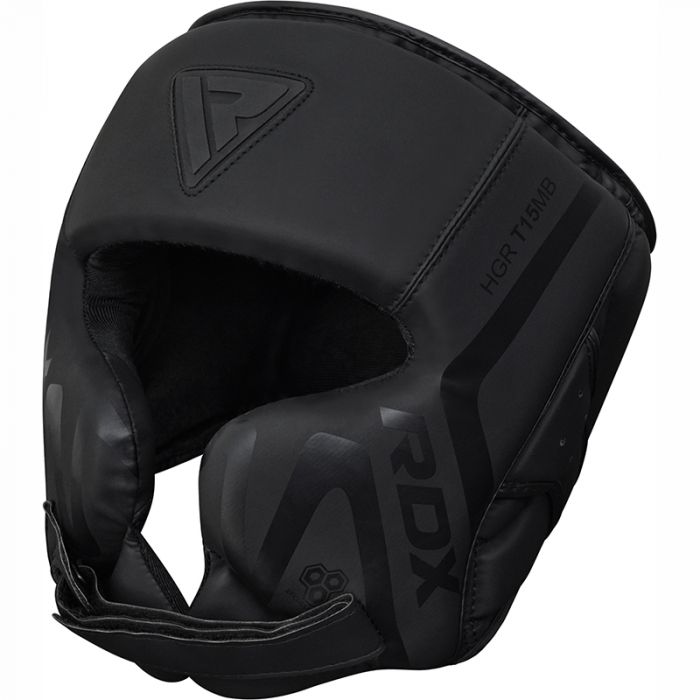 RDX T15 Noir Full Face Boxing Sparring Training Head Gear BK image 0