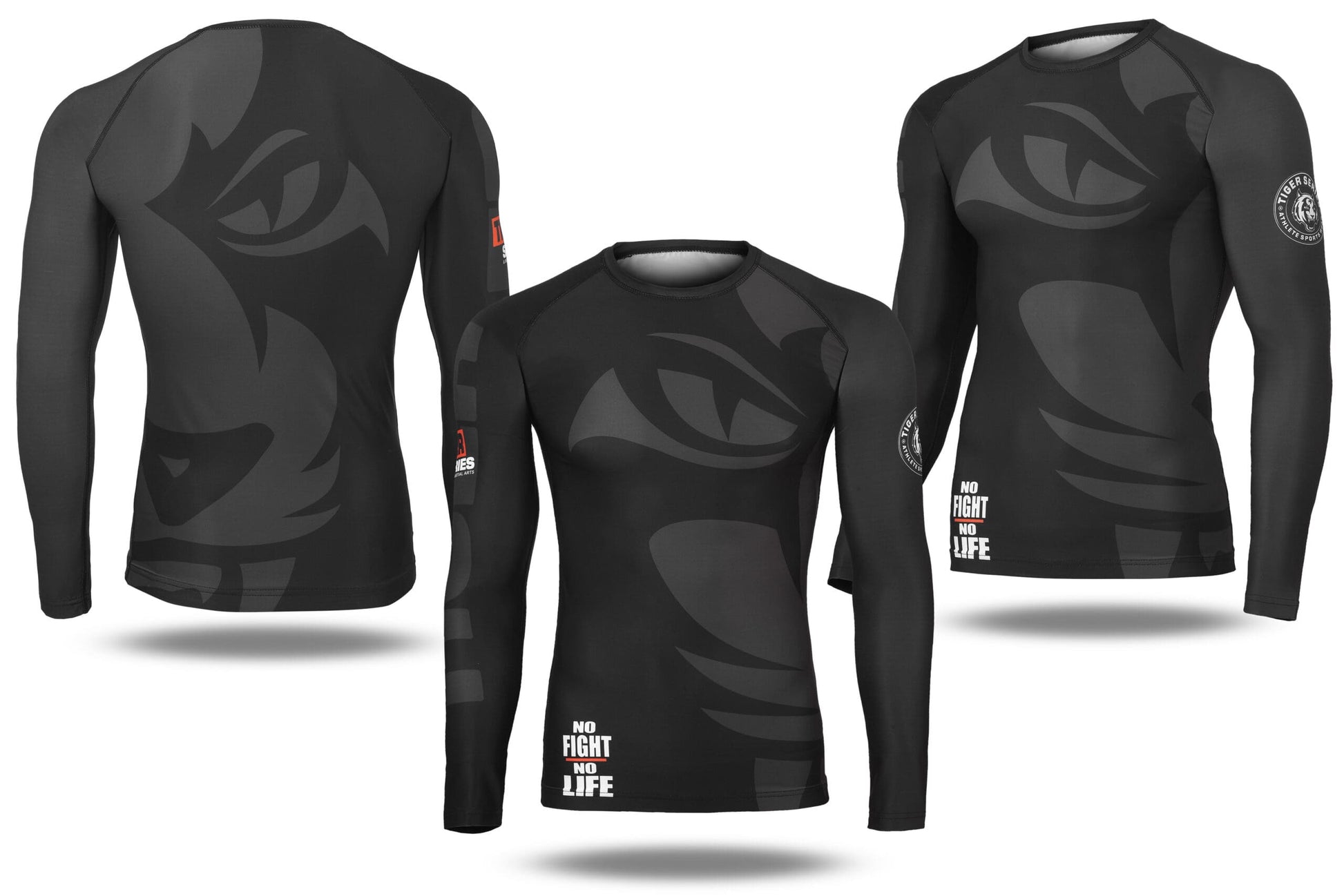 Long Sleeve Skin Fitted Rash guards Matt BLK image 5