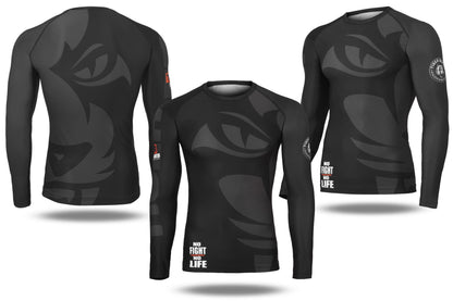 Long Sleeve Skin Fitted Rash guards Matt BLK image 5