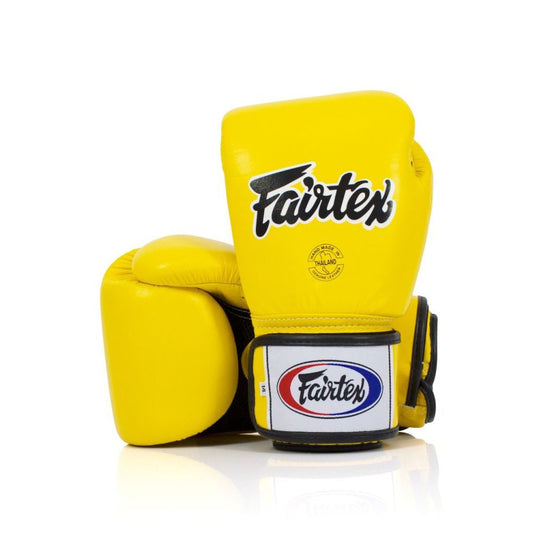 Boxing Gloves in Leather Tight Fit Breathable Yellow image 0