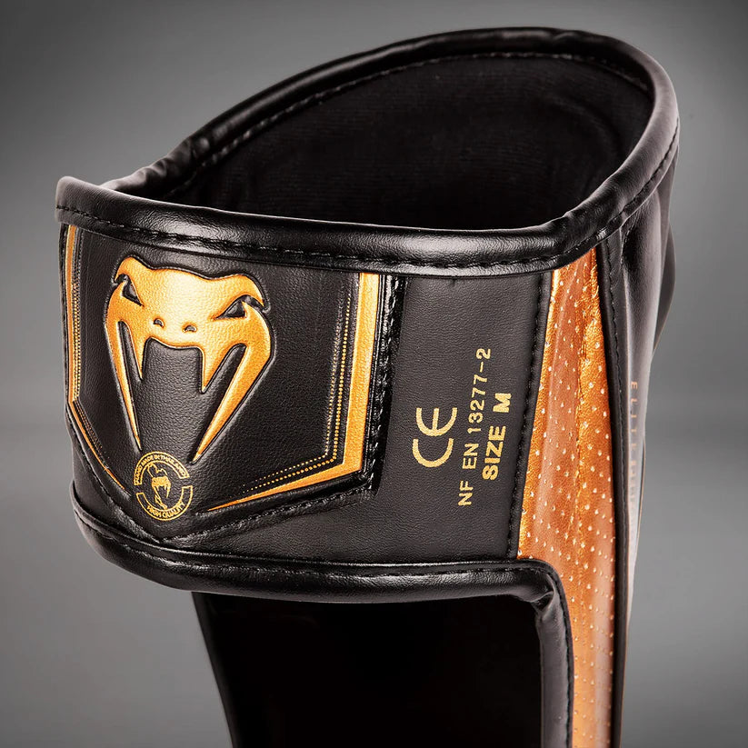 Venum Elite Evo Shinguards - White/Gold image 4