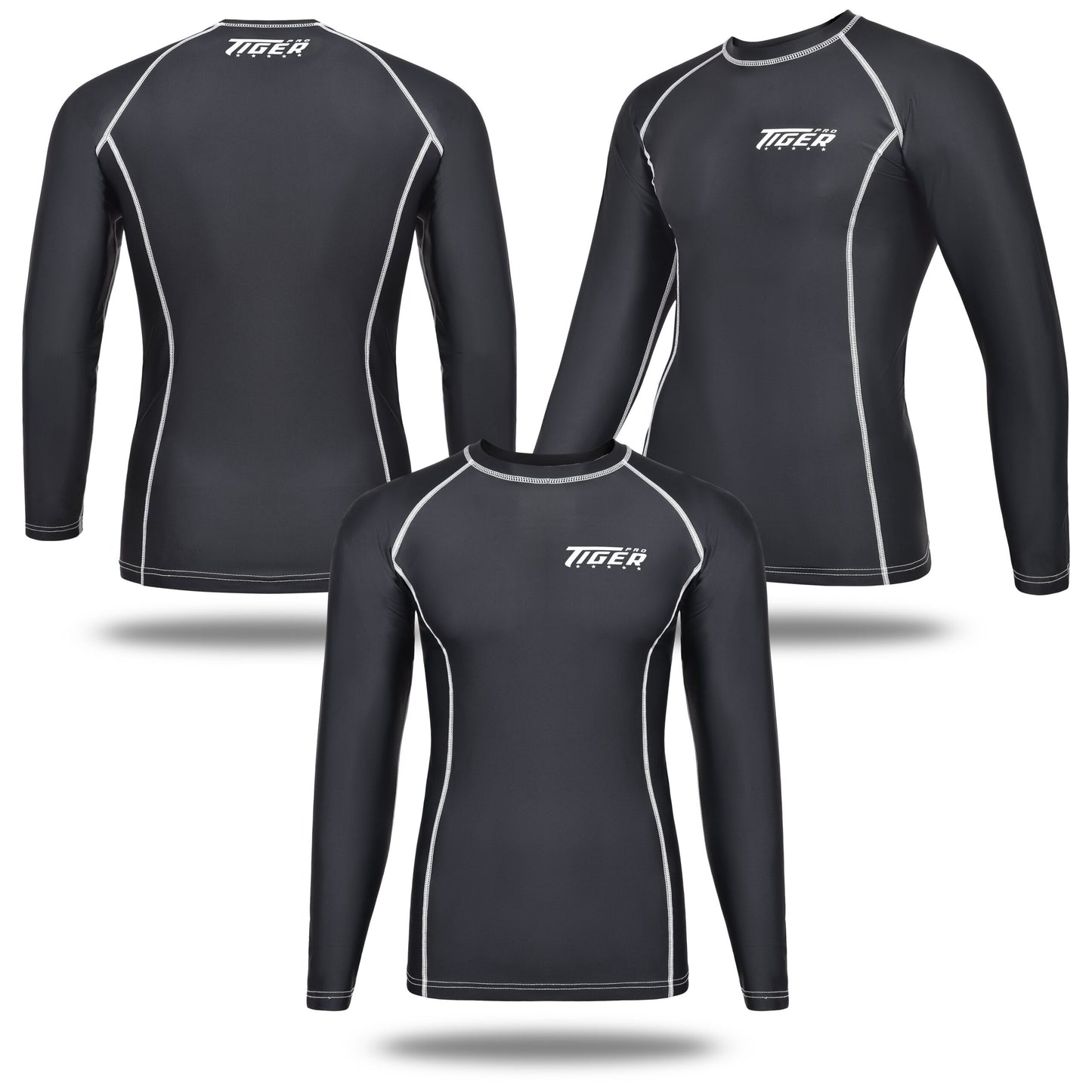 MMA Rash guard Solid BLK Long Sleeve image 0