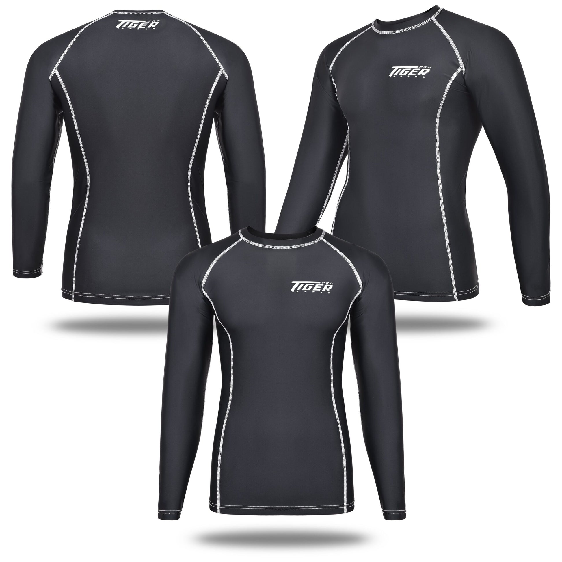 MMA Rash guard Solid BLK Long Sleeve image 0