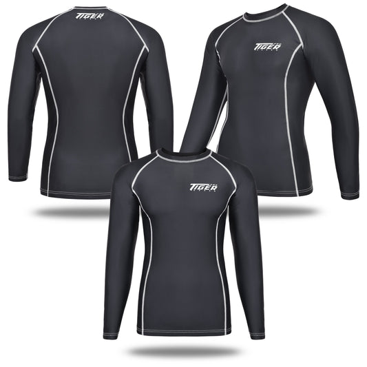 MMA Rash guard Solid BLK Long Sleeve image 0