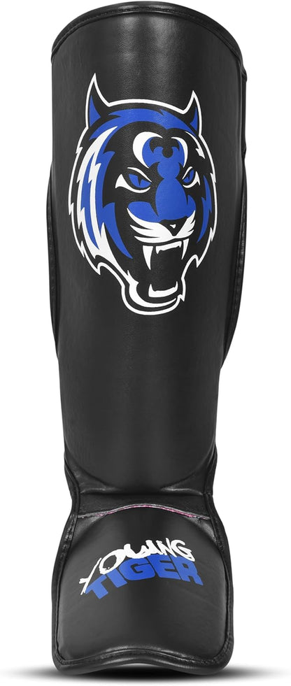 Protège-tibias pour jeunes avec cou-de-pied pour le Muay Thai et le MMA