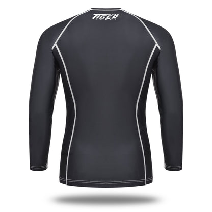 MMA Rash guard Solid BLK Long Sleeve image 2