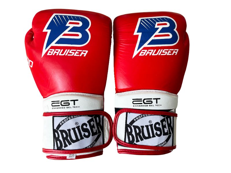 Professional Boxing Gloves in Cowhide Leather - Red, 12oz image