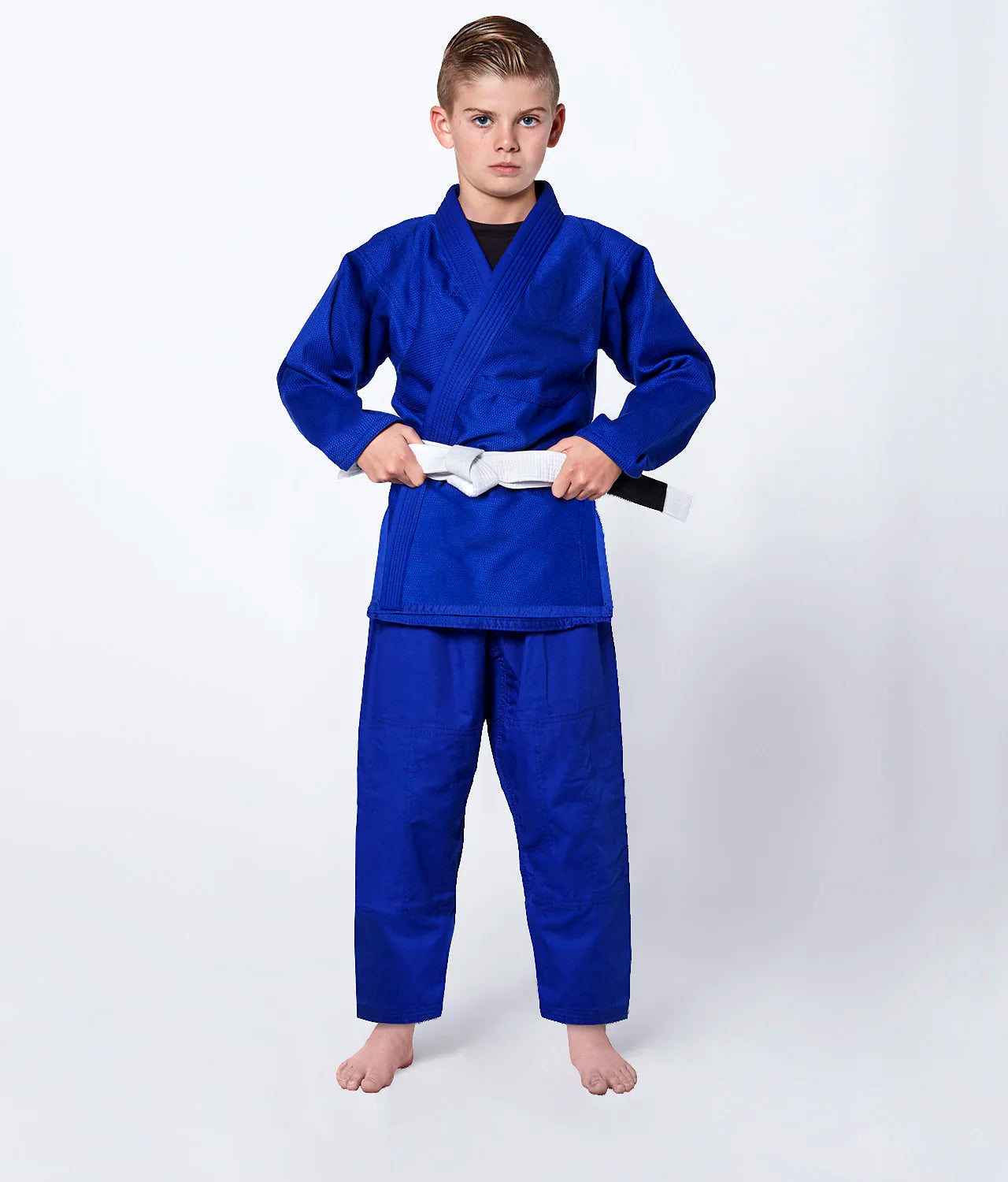 Youth Grappling Kimono Light Weight No Logo - Blue, M4 image