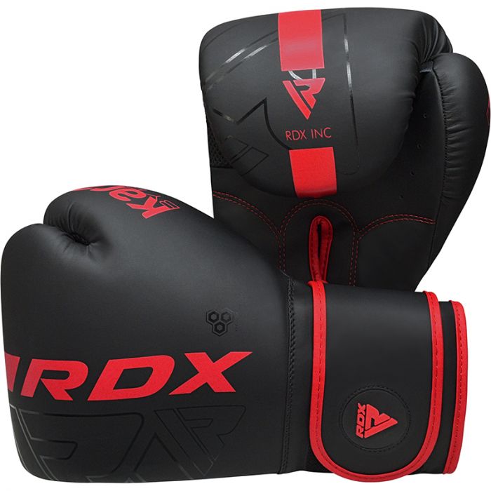 RDX F6 Kara Boxing Training Gloves Black - Blk/Red, 16oz image