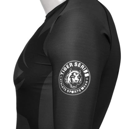 Long Sleeve Skin Fitted Rash guards Matt BLK image 4