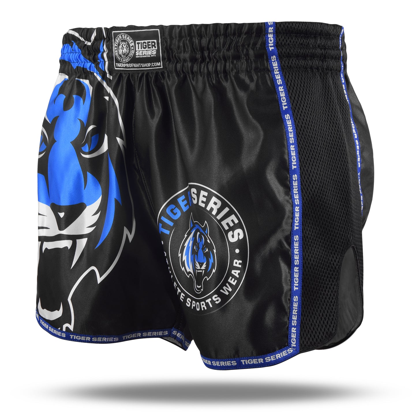 Tiger Face Thai Boxing Shorts Blue