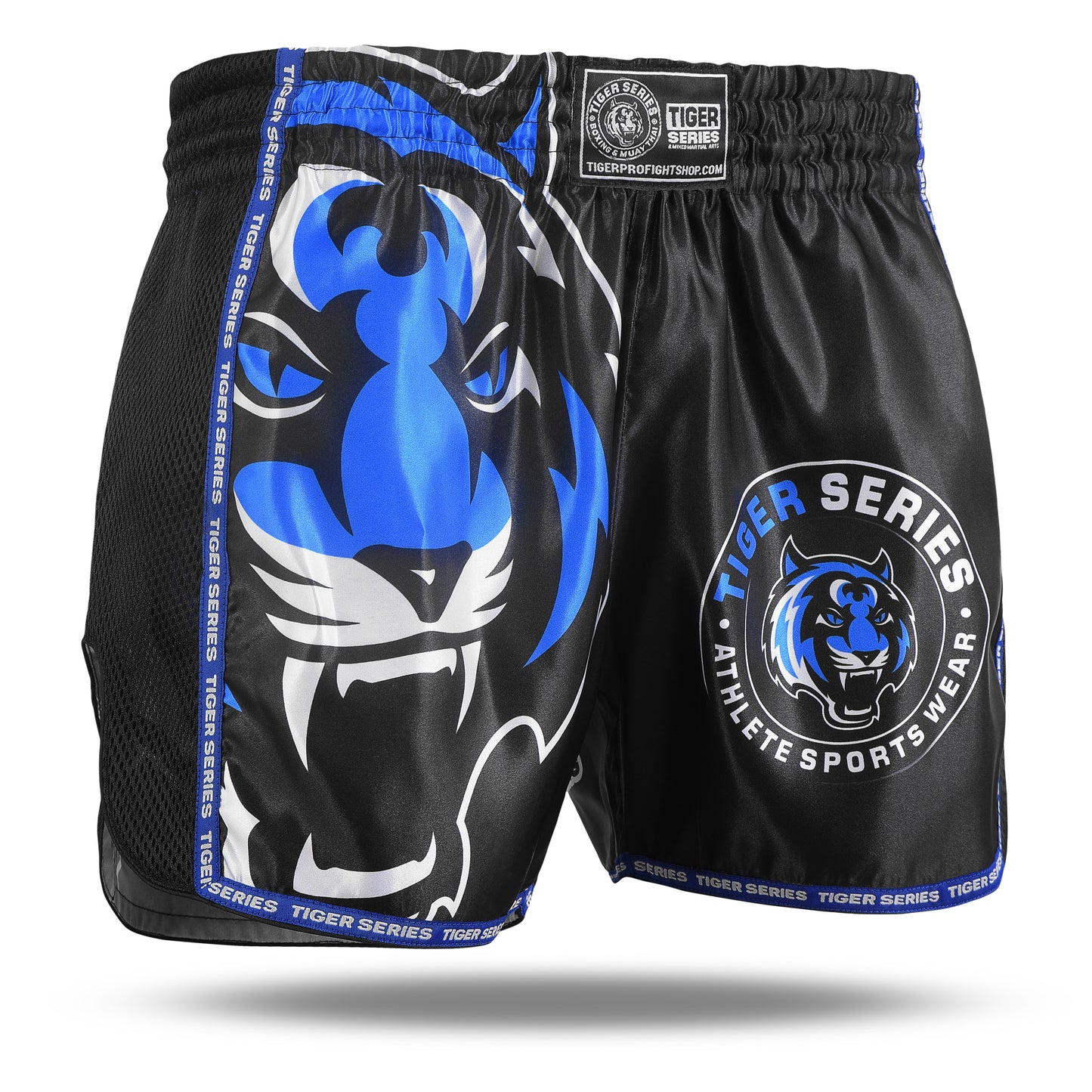 Tiger Face Thai Boxing Shorts Blue