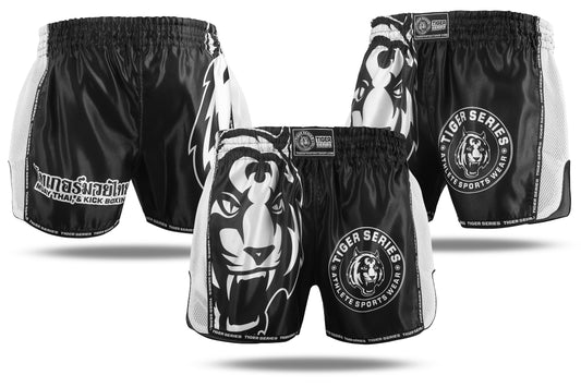 Tiger Face Thai Boxing Shorts BK/White