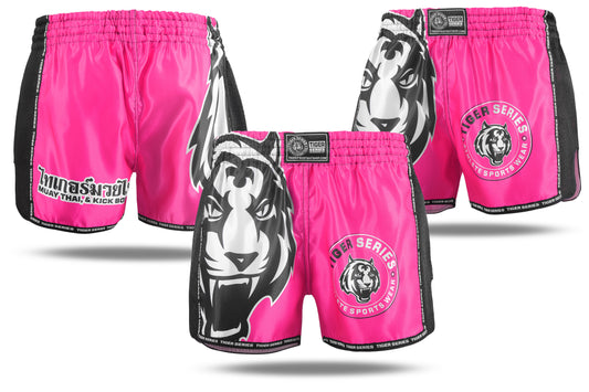 Tiger Face Thai Boxing Shorts Pink