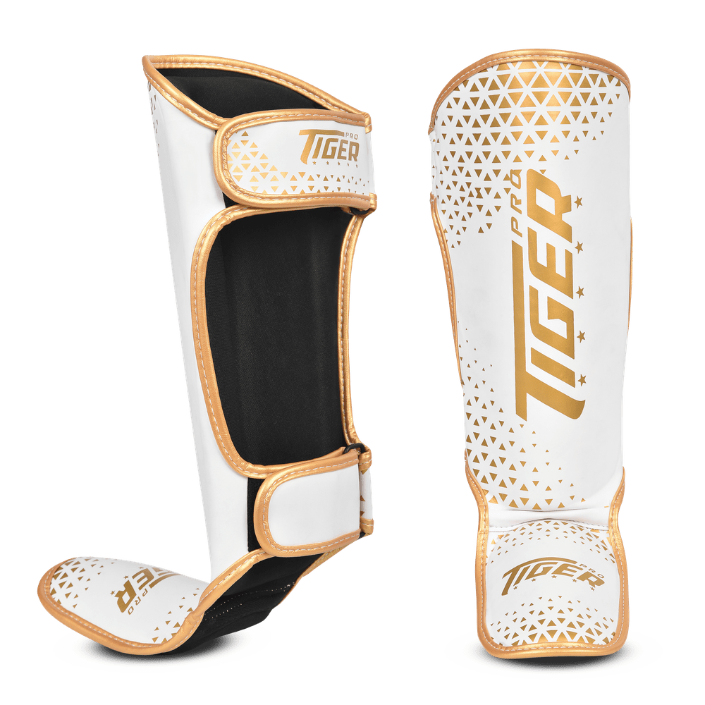 Youth Sparring Shin Guard WHITE/GOLD